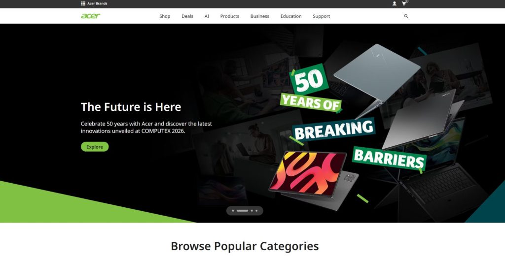 Acer laptops, gaming PCs, desktops, monitors and Chromebooks