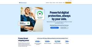 Malwarebytes antivirus software protecting computers and mobile devices from malware and ransomware