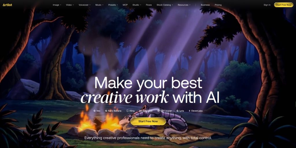 Artlist AI tools music stock footage templates and creative assets