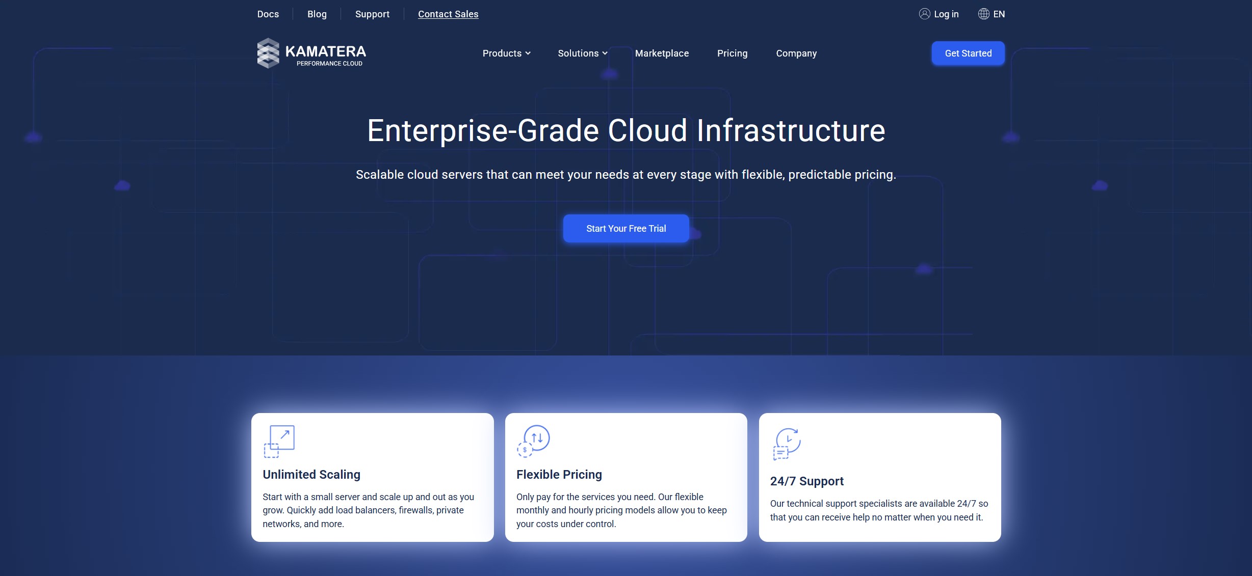 Kamatera cloud hosting platform with customizable cloud servers and global infrastructure